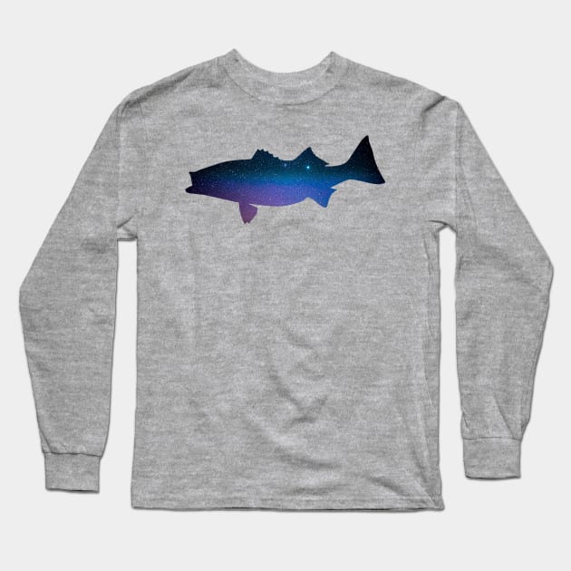 Striped Bass - Stars Long Sleeve T-Shirt by  The best hard hat stickers 